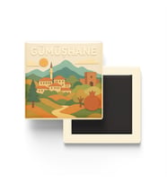 Gümüşhane - Memleket Temalı - Paper Cut Art - Baskılı Buzdolap Magneti Kare - 9x9 cm