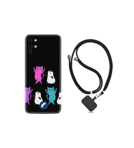 Reeder S19 Max Kılıf Ipli Boyun Askılı Desenli Life Silikon Cat Dance 1824