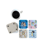 Ghostbastır Design Bluey Dekoratif Ahşap Bardak Altlığı Seti 0103