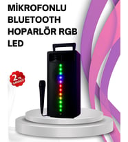 Mey İthalat® Renkli Işıklı Bluetooth Hoparlör – Taşınabilir, Güçlü Ses Performansı