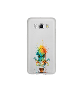 Samsung Galaxy J5 2016 ile uyumlu Splash ahtapot tasarımlı şeffaf silikon kılıf