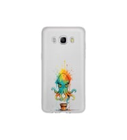 Samsung Galaxy J5 2016 ile uyumlu Splash ahtapot tasarımlı şeffaf silikon kılıf