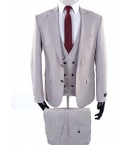 Jan Carlucci Slimfit Yelekli Drop 6 Takım (Krem)