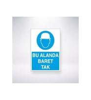 Baretini Tak Iş Güvenlik Panosu Etiketi Yapışkanlı 21x30 Cm (Mavi)