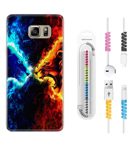 Samsung S7 Edge S20 Fe Plus Ultra S21 S22 Kılıf Kablo Koruma Spiral Silikon Red Blue Leon 1714