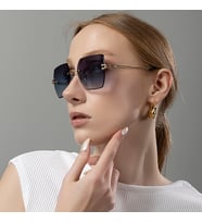 Polo Air Kristal Kare Kadın Güneş Gözlüğü (Siyah)