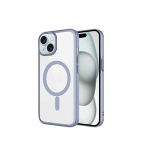 Apple iPhone 15 Uyumlu Kılıf Wireless Şarj Özellikli Sert PC Zore Mat Riksos M-safe Kapak (Gümüş)