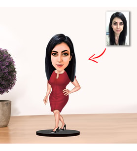 Kisiye Özel Karikatür Kadın MÜDÜR Biblo MODEL4
