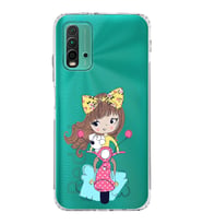 Xiaomi Redmi 9T  Kamera Korumalı Kapak Vespagirl Tasarımlı Şeffaf  Kılıf