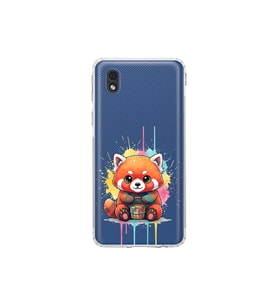 Samsung Galaxy A01 Core ile Uyumlu Splash Tilki Tasarımlı Şeffaf Silikon Kılıf
