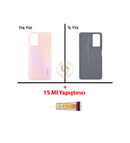 Oppo A96 Pembe Uyumlu Arka Kapak + B7000 Yapıştırıcı Arka Cam Batarya Pil Kapağı Lazer Kesim