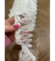 EN 6 CM BEYAZ GÜPÜRLÜ İNCİ BONCUKLU ŞERTİ DİKİŞ AKSESUARI 1 METRE