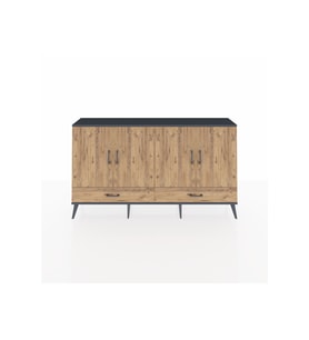 Arges Konsol 6 Raflı 2 Çekmeceli 4 Kapaklı 176x30x99 Antrasit-Çam