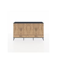 Arges Konsol 6 Raflı 2 Çekmeceli 4 Kapaklı 176x30x99 Antrasit-Çam
