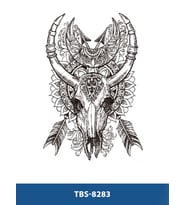 TBS-8283 ORTA BOY BOYNUZLU KURUKAFA DESEN GEÇİCİ DÖVME-TATTO