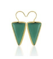 Kadir Jewellery 22 Ayar Altın Kaplama Vintage Küpe -El İşçiliği Ve Hipoalerjenik Küpe (K.Yeşil)