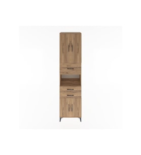 Hyperion Dolap 3 Raflı 3 Çekmeceli 4 Kapaklı 60x44x243 Çam-Çam