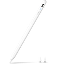 Kalem A8 iPad 2018-2025 ile Uyumlu, 2X Daha Hızlı Şarj, Avuç İçi Reddi, Eğim Hassasiyeti Stylus Kalem Apple iPad 11/10/9/8/7/6 Gen, Pro 12.9/11'', Air 3.-5. Mini 5./6 (Beyaz)