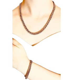 Rose gold 1. Sınıf Çelik Kararmaz Garantili Unisex Kalın Kolye Bileklik 5mm