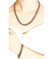 Rose gold 1. Sınıf Çelik Kararmaz Garantili Unisex Kalın Kolye Bileklik 5mm