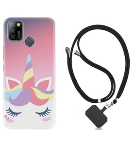 INFINIX Smart 4 5 6 Zero 8 S5 Pro Kılıf Boyun Askılı Silikon Sweety Unicorn 1737