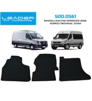 Mercedes Sprinter Minibüs ve Panelvan Kauçuk Rulo Paspas Ön (Siyah-Pudra)
