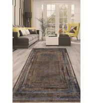 Dijital Kaymaz Taban Yıkanabilir Modern Renkli Salon Halısı Mutfak Halısı Yolluk ND-HT-970 (Mavi)