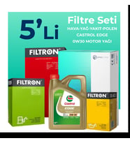 Filtron Audi Q5 40 TDi Filtre Bakım Seti Castrol Motor Yağlı (2021-2024) 5 Li