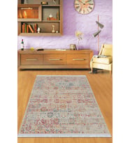 Çok Renkli Vintage Dokuma Pamuk Taban Kaymaz Kilim KLM150