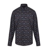 Hatemoğlu Antrasit Modern Fit %100 Pamuk Desenli Gömlek