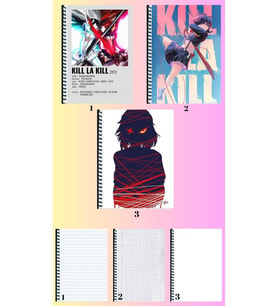 kill la kill 3 adet defter A4 büyük boy 72 sayfa çizgili_kareli_çizgisiz defter seti