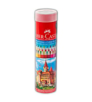Faber Castell 24 Renk Kuru Boya Metal Tüp Kutuda
