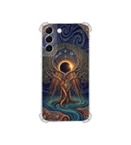 PrintiFy Samsung Galaxy S22plus ile Uyumlu Simya Serisi Kozmik Denge Tasarımlı Uv Baskılı Köşe Korumalı Antişok Kılıf