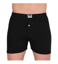 2 Adet Berrak 1099 Düğmeli Erkek Boxer %100 Pamuk Penye Boxer  (Siyah)