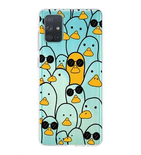 Samsung Galaxy A71 Uyumlu Kapak Duck Tasarımlı Şeffaf Silikon Kılıf