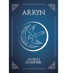 Arryn Şahin ve Ay Armalı Kupa Bardak – Mavi Beyaz Fantastik Tasarım