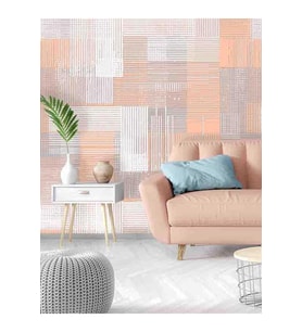 Dreamwall Çizgili Arkaplan Desenli Silinebilir Tekstil Duvar Kağıdı (Karışık)