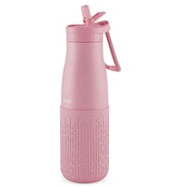 Puccon Pipetli 500 ml Pembe Paslanmaz Çelik Matara/Suluk - Silikon Gövde (Yağmur) - 50015