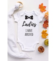 Erkek Bebek Beyaz I Have Arrived Çıtçıtlı Body Zıbın