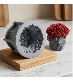 Dekoratif Çiçek Demeti Silikon Kalıp 7x7x6 Cm