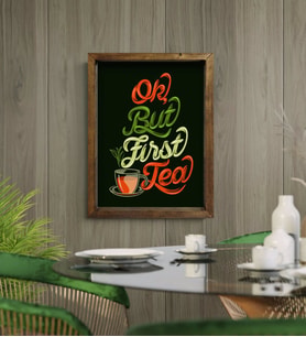 BK Gift Cafe & Bar & Restaurant Konseptli Doğal Masif Ahşap Çerçeveli Tablo-89
