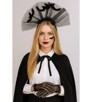 Halloween Cadılar Bay.Güllü Tüylü Yarasa Taç