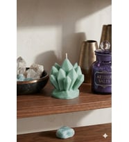 Buz Kristali 3'lü Mum - Mumelia Candles Doğal Soya, El Yapımı, Dekoratif - Adaçayı Yeşili