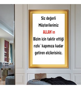 MÜŞTERİ RIZIK TABLOSU DÜKKAN OFİS HEDİYELİK DEKARASYON DUVAR SÜSÜ