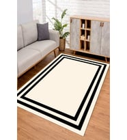 Dijital Kaymaz Taban Yıkanabilir Renkli Salon Halısı Mutfak Halısı Yolluk ND-SD-537 (Krem)
