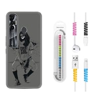Tecno Spark 6 6 Go 8C 8 Pro 7 7 Pro Kılıf Kablo Koruma Spiral Silikon Purest Evil 1627