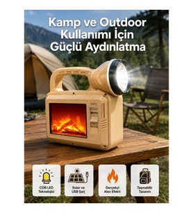 Mey İthalat® Alev Efektli Güneş Enerjili Lamba – Su Geçirmez