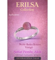Sertifikalı Beyin Beden İletişim Enerji Yüzüğü – Şeffaf Pembe Akik Ayarlamalı İnce Terazi Yengeç (Çok Renkli)