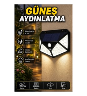Güneş Enerjili Solar Bahçe Aydınlatma LED Işık Balkon Teras Dekoratif Lamba