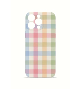 iPhone 13 Pro Vorian İnce Kamera Korumalı Mika Kılıf Pastel Gingham